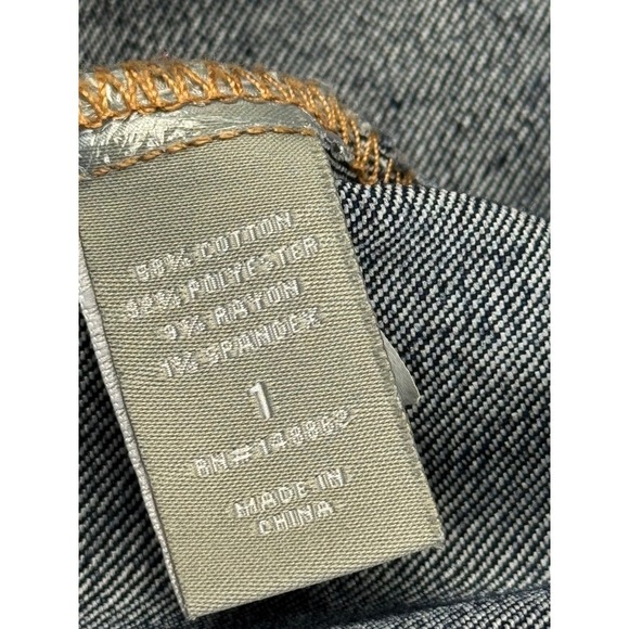 Lovesick Distressed Denim Jacket Cropped Blue Jean Jacket Raw Hem Juniors 1 - Picture 8 of 10